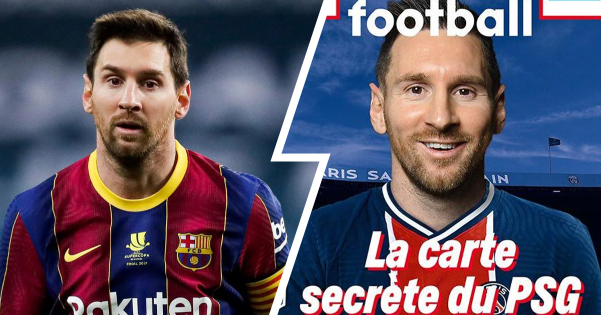 Messi Wears Photoshopped Psg S Shirt On France Football Cover Outlet Speculates On Paris Move